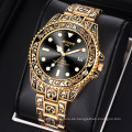 Luxus Retro Goldene Quarzuhren AIYISHI Top-Marke Edelstahl Luxus Kalender Wasserdichte Leuchtende Uhr Mann Armbanduhren